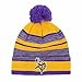 OTS NFL Minnesota Vikings Men's Huset Cuff Knit Cap with Pom, Team Color, One Size