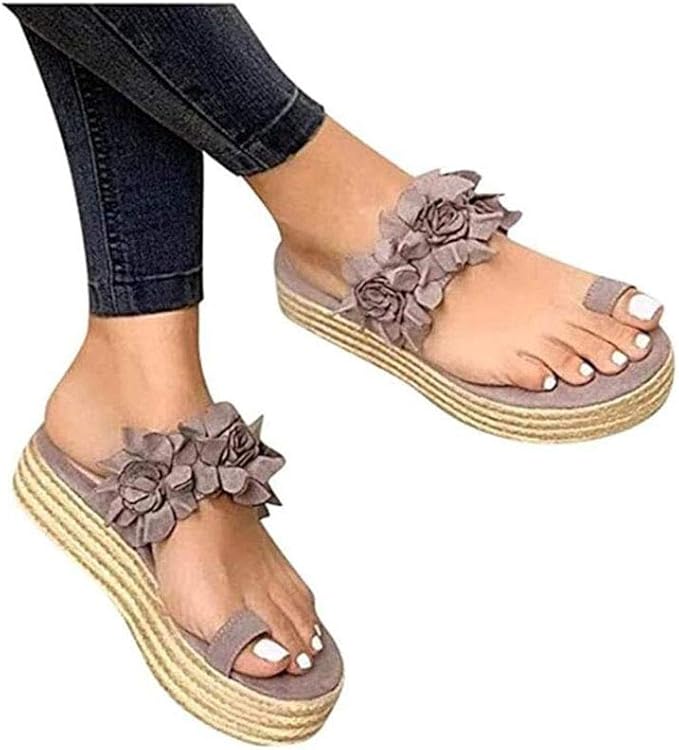 Amazon.com: WODETIAN Women's Sandals Women Flower Slip-On Platform Sandals Bunion Sandals 