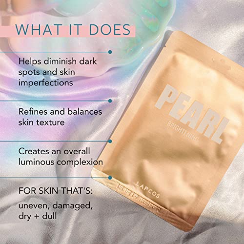 LAPCOS Pearl Sheet Mask, Daily Face Mask with Probiotics to Brighten