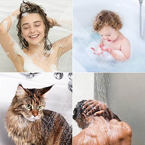 Wodgreat Handheld Shower Head with Hose, 5 Settings High Pressure Hand Shower Sprayer, Adjustable Swivel Ball Holder, 60" Stainless Steel Hose, Easy to Install, No Leaking, Chrome