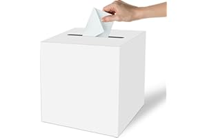 OLIVBIN White Card Box Wedding Card Box for Graduation Bridal or Baby Showers, Birthday, Retirement, Anniversary Decoration Raffle Ticket, Money Box