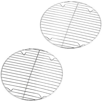 P&P CHEF Cooking Rack Round, 9-Inch Stainless Steel Round Rack for cooking Cooling Steaming Baking, Fit Air Fryer Stockpot Instant Pot Pressure Cooker, 2 PACK -Oven & Dishwasher Safe