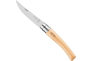 Opinel Effile Slimline Series Folding Fillet Knife – Slim Blade Folding Knife, Virobloc Locking Collar, Sustainably Harvested Wood Handles, Updated Blade Profile (Beechwood/No.08)