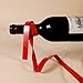 Ky & Co YK Magic Suspended Ribbon Wine Rack Suspension Wine Stand Novelty Iron Rack Bottle Holder Stand Bar Wedding Whiskey Stone Silk Rope (Bright red)