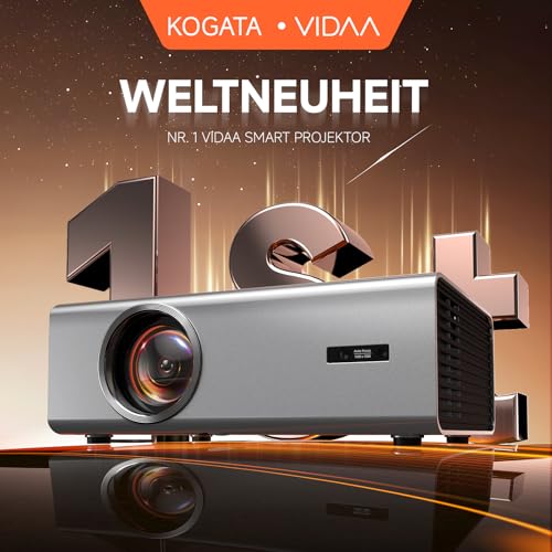 4K Smart Projector with VIDAA, Compatible with Netflix App, Dolby Audio & HDR10+, KOGATA Original AirPlay, Auto Focus, 6D Keystone, WiFi 6 & Bluetooth, Home Cinema Projector for Streaming without TV
