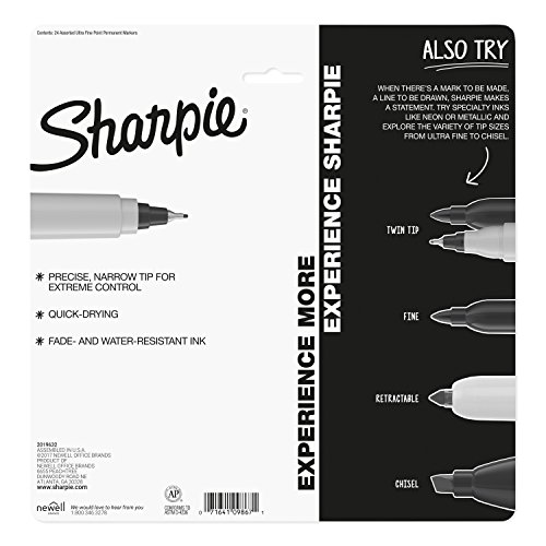 SHARPIE Color Burst Permanent Markers, Ultra Fine Point, Assorted Colors, 24 Count Pricepulse