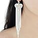 Voberry Vogue Lady Women's Party Tassels Heart Crystal Dangle Drop Long Earrings (Silver)