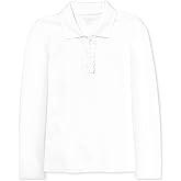 The Children's Place Girls' Uniform Long Sleeve Ruffle Pique Polo