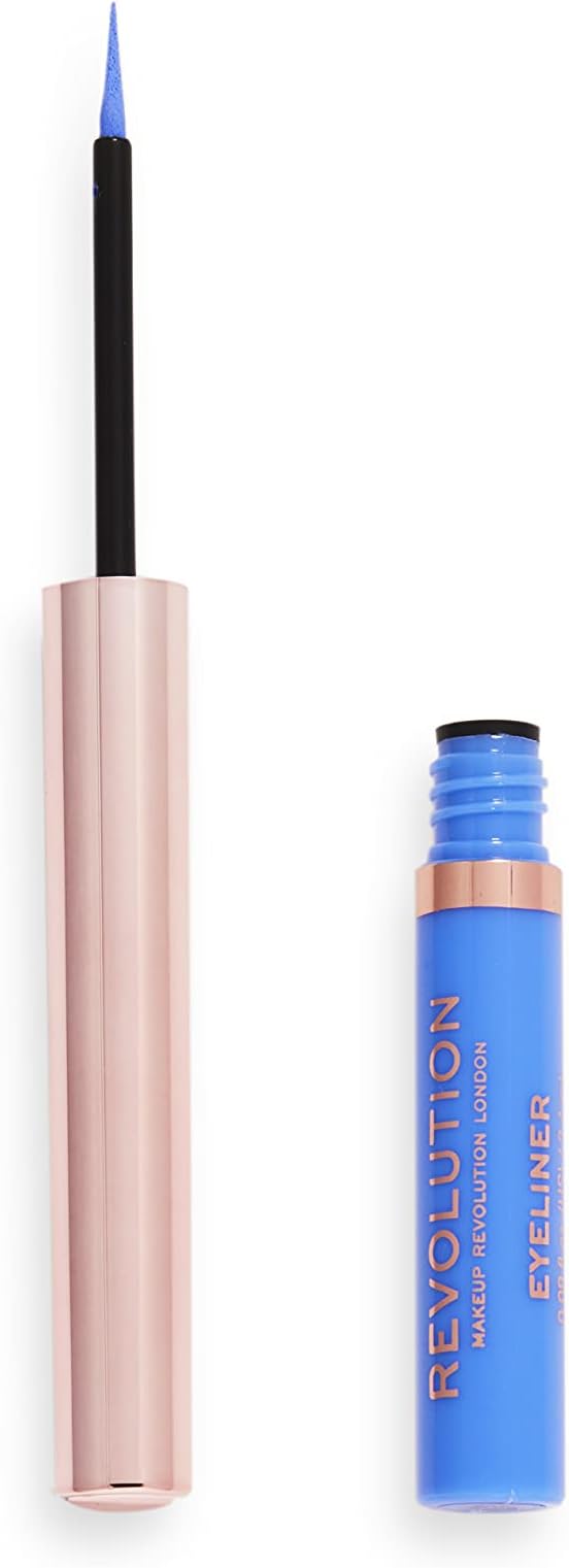 Makeup Revolution Neon Heat Sky Blue Liquid Eyeliner 2.4ml Cruelty Free Bold
