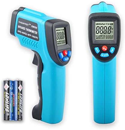 KASUNTEST Digital Infrared IR Thermometer Non-contact Instant Read Temperature Gun (-50~ 550°C) Blue+Black