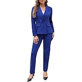 Women's Fall Business Pant Suit Long Sleeve Formal 2 Piece Blazer Set Casual Office Work Outfits 2024