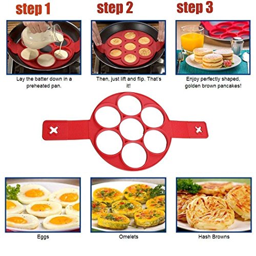 Pancake Maker Mold Egg Ring Maker Silicone Pancake Mold Fixator Mould