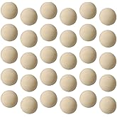 SUPVOX 30Pcs Unfinished Half Wooden Balls 1.2 Inch Mini Hemisphere Craft Supplies for DIY Painting Kids Crafts Home Decoration