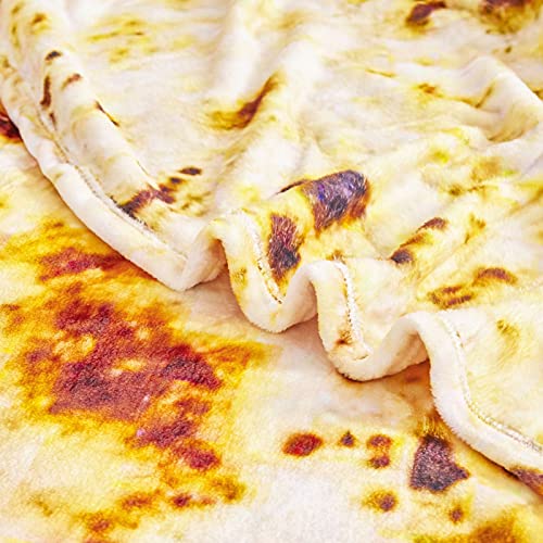 FANOYOL Burrito Tortilla Blanket, Ultra Soft Taco Flannel Throw Blanket, Novelty Round Realistic Food Double Sided Blanket for Adults Kids (70 inches)