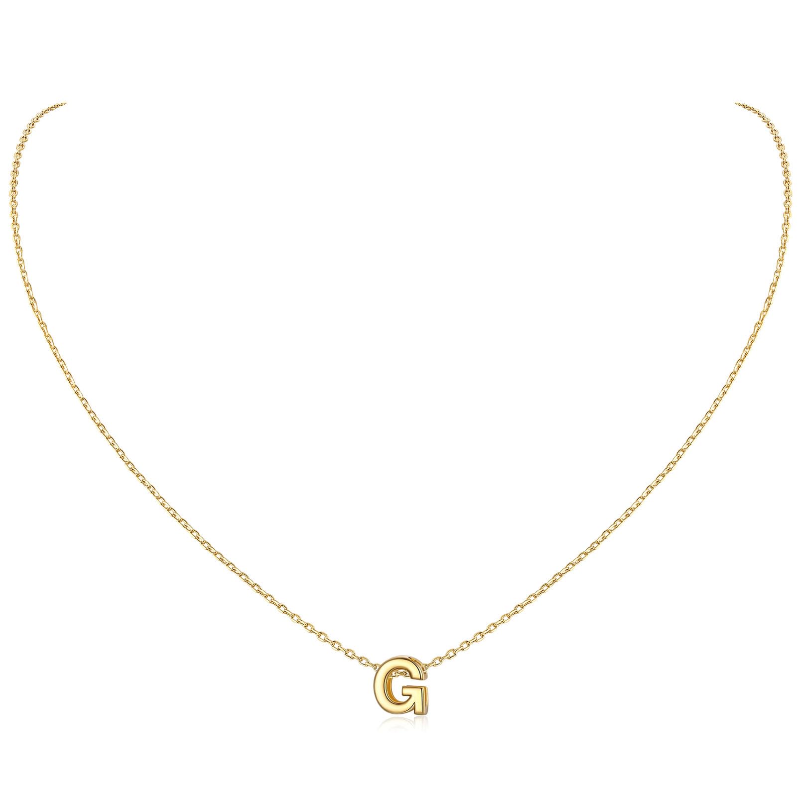 ChicSilver Womens Necklae Gold Initial G Choker Necklaces 925 Sterling Silver Letter Jewellery Meaningful Gifts for Valentines Day