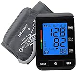 Upper Arm Blood Pressure Monitor, FDA UDI Approved, XREXS Automatic Digital BP monitor with Backlit, Adjustable Cuff Electronic Sphygmomanometer,90 Groups Memory,2 Users