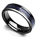 King Will DRAGON Unisex 6mm Black Celtic Dragon Blue Carbon Fiber Tungsten Carbide Ring Comfort Fit6