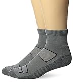 Dickies Men's 2 Pack All Season Merino Wool Light Cushion Quarter Socks, Light Grey, 10-13 Sock/6-12 Shoe