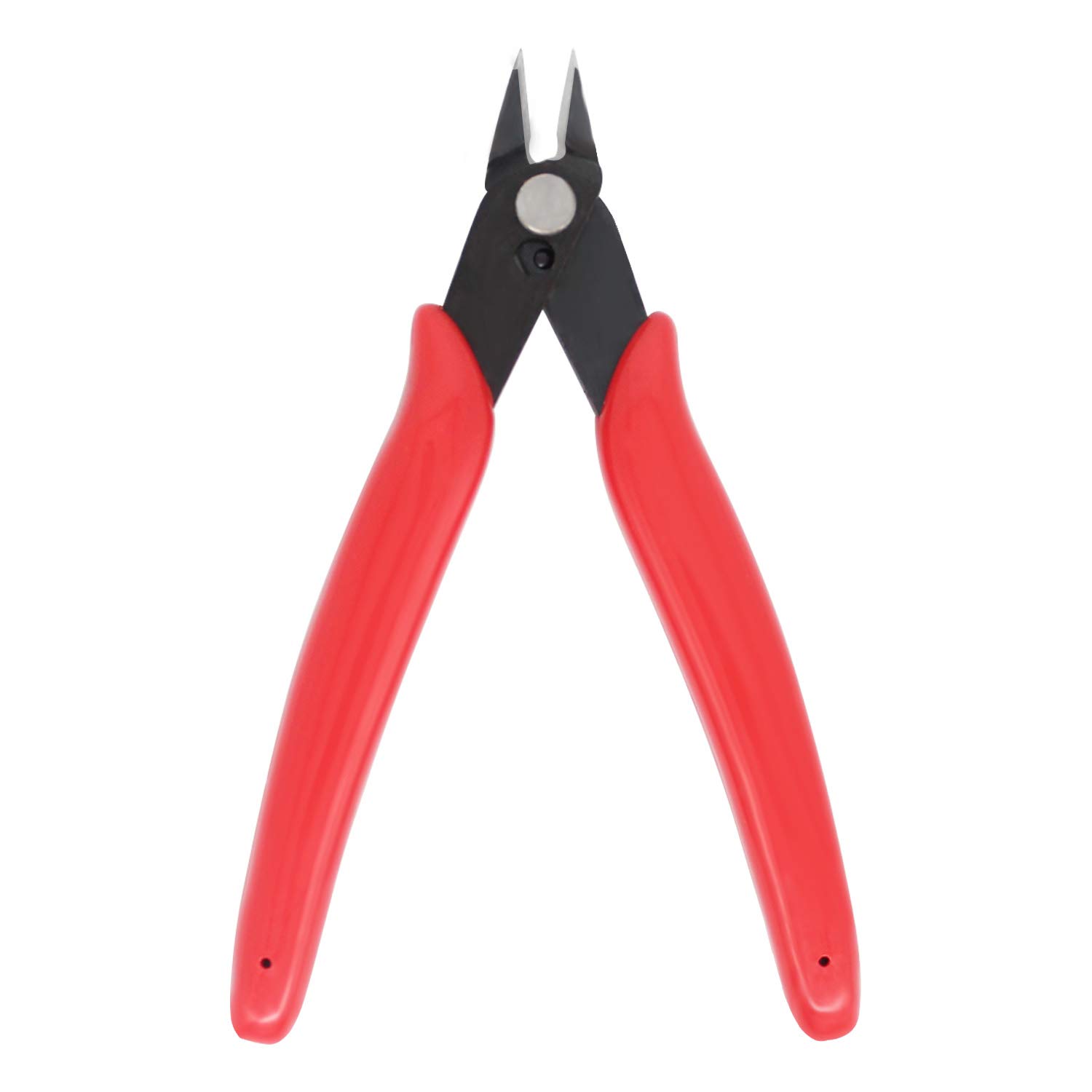 Kalim 5’’ Mini Wire Cutter, Precision Flush Cutter, Strong and Sharp Side Cutting Pliers with an Opening Spring, Ideal for Ultra-fine Cutting Needs (Red Handle)