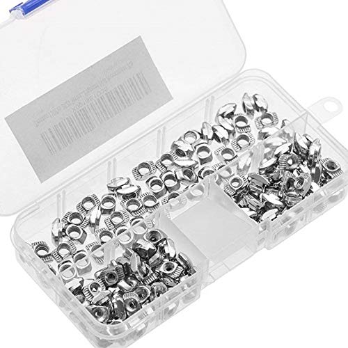 Terrans 150Pcs 2020 Series M3 M4 M5 European Aluminum Extrusions Slim T-Nut Hammer Head Fastener Nut Assortment Kit