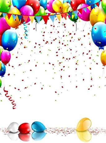 Aofoto 6 X 8ft Happy誕生日背景カラフルバルーンと紙吹雪写真バックドロップkid Adult Baby Boy Girl Artistic Portrait Photo Studio Propsビデオドレープパーティー装飾壁紙バナー
