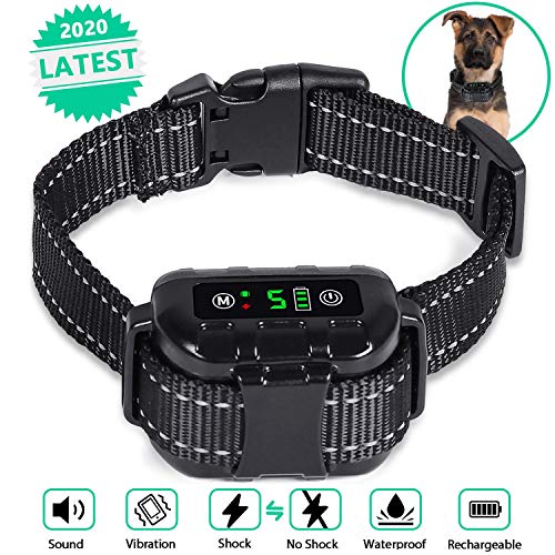 2020 Upgraded Shock Collar for Large,Medium,Small Sized Pet Dogs Rechargeable Dog Collar with 2 Modes Vibration,Shock,Rechargeable Waterproof