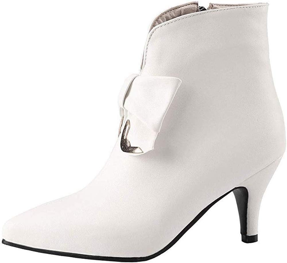 white pointed toe booties