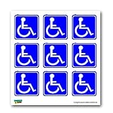 Disabled Wheelchair Symbol BLUE Set of 9 - Handicapped - Window Bumper Laptop Stickers