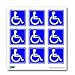 Disabled Wheelchair Symbol BLUE Set of 9 - Handicapped - Window Bumper Laptop Stickers