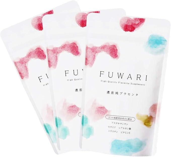 Fuwari フワリ はぐくみプラス プラセンタ サプリ ヒアルロン酸 ビタミン ミネラル セラミド 3袋 90粒入 3 はぐくみプラス プラセンタ Amazon