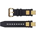 Vicdason for Invicta Subaqua Noma III Watch Bands Replacement Strap with Bukcle and Golden Metal Inserts - Black Rubber Silicone Invicta Watch Strap