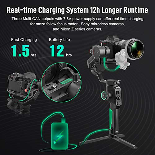 Moza Aircross 2 with Carrying Case, 3-Axis Handheld Gimbal Stabilizer, Up to 7.1 lbs 8 Follow Modes Dual Follow Focus System for DSLR Mirrorless Cameras with Larger Heavier Lens - Thumbnail 7