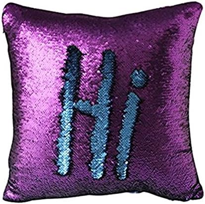Cushion Glitter Sequins Pillow Case Cafe Home Cushion Cover (blue purple)