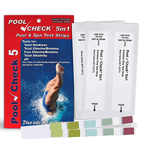Industrial Test Systems Pool Check 5in1 10 Individually Wrapped Test Strips in…