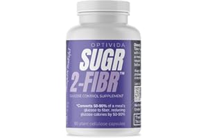 OPTIVIDA Sugar to Fiber 24 Hour Support + Sugar Eliminate to Fiber for Healthy | Daily Supplement 100% All Natural (60 Count) (1 Pack)