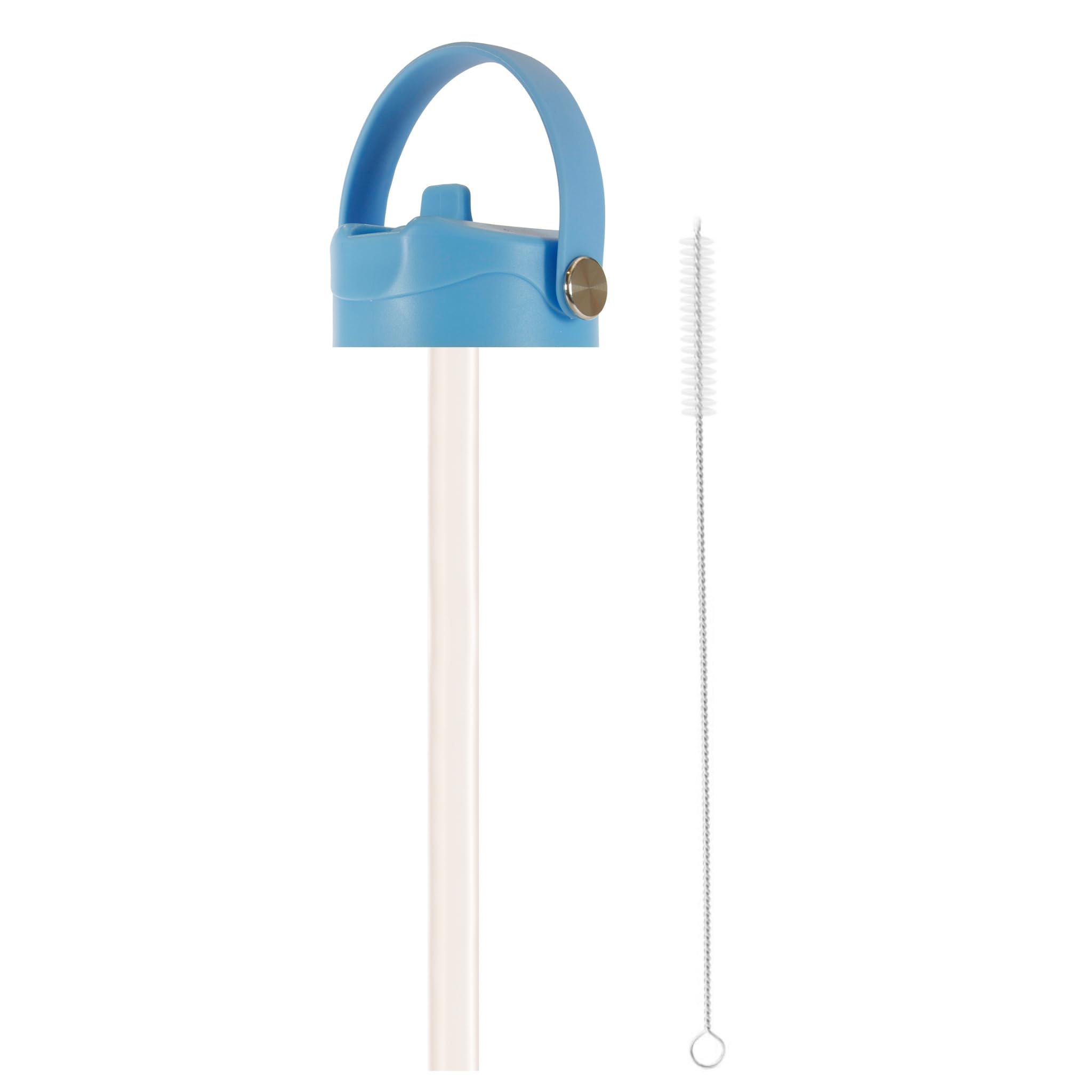 tiddlers & nippers Stainless Steel Vacuum Insulated Double Wall Kids Reusable Water Bottle with Leak Proof Straw 500ml | Keeps Cool for 24hrs & Warm for 10hrs + (Replacement Blue Lid Only)