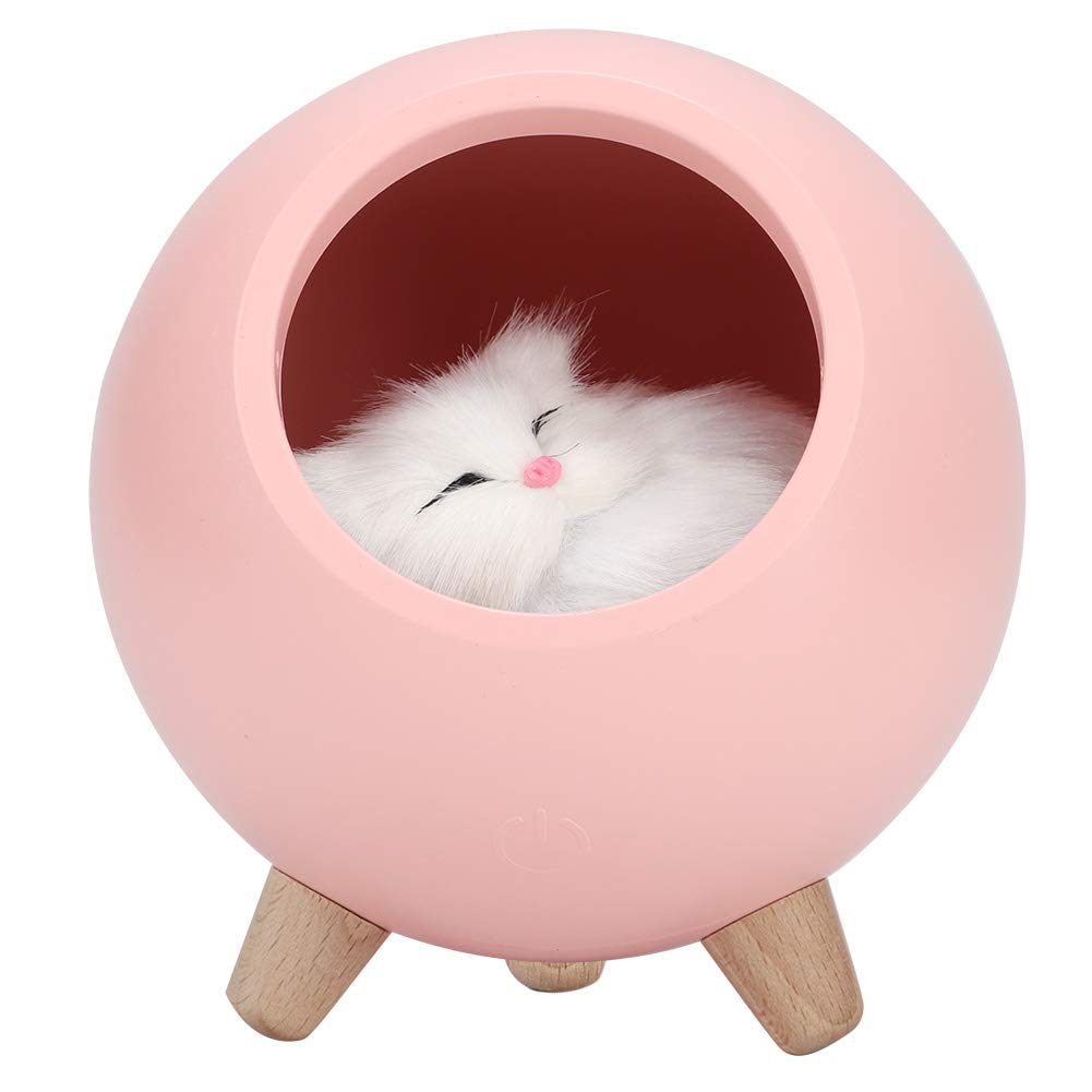 Fdit USB Rechargeable Night Light Cat House Lamp Cute Kitty Little pet House Atmosphere Cat Light Room Decor for Women Teen Girls(3#)