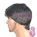 GOOACTION Male Short Natural Straight Darkest Brown Hair Wig with Bangs Daily Use Synthetic Hair Replacement Wigs for Men