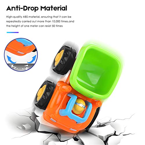 image for LIDODO Friction Powered Cars Push Go Car Construction Vehicles Toys Se