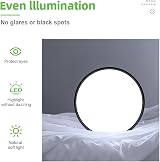 LightingWill 40cm LED Flush Mount 24W 3800lm 6000K Black Round Ceiling Light view 2