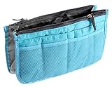 Kobwa(TM) Travel Makeup Insert Handbag Organiser Purse Large Liner Organizer Pouch Bag,Blue with Kobwa's Keyring
