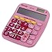 AUCH Cute Kitty 12 Digit Solar Powered Desktop Calculator, LCD Display, Pink