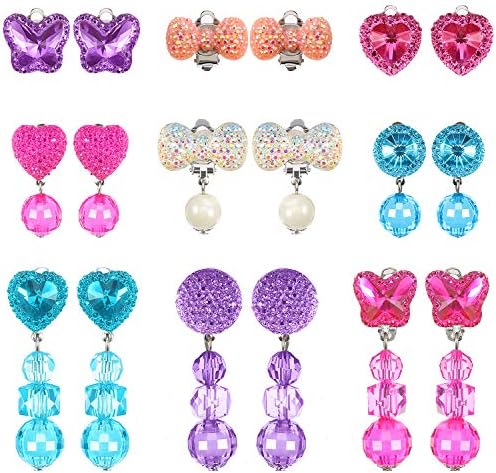 Hicarer 9 Pairs Girls Clip-on Earrings