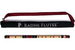 Radhe Flutes | C Sharp Right Handed Middle Bansuri | Tuned With Tanpura A=440Hz | PVC Flute + Velvet Cover + Hindi & English 