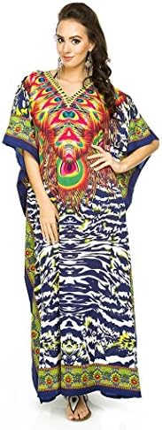 Looking Glam New Ladies Oversized Maxi Kimono Kaftan Tunic Kaftan Dress Free Size