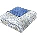 Home Essence Taya 3 Piece Queen Quilt Set Reversible Solid Printed Medallions Light-Weight Rustic Coverlet Soft Microfiber Bedding for All Season, Full, Blue