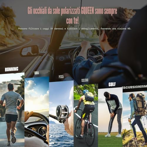 GQUEEN MO90 TR90 Classic Polarized Sunglasses for Men Women Lightweight 100% UV400 Protection for Driving Fishing