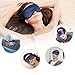SlowTon Travel Foot Rest and Sleep Mask Set, Portable Footrest Flight Relaxed and Comfortable Foot Rest Adjustable Height Office Hammock Super-Smooth Silk Sleep Eye Mask(Black)