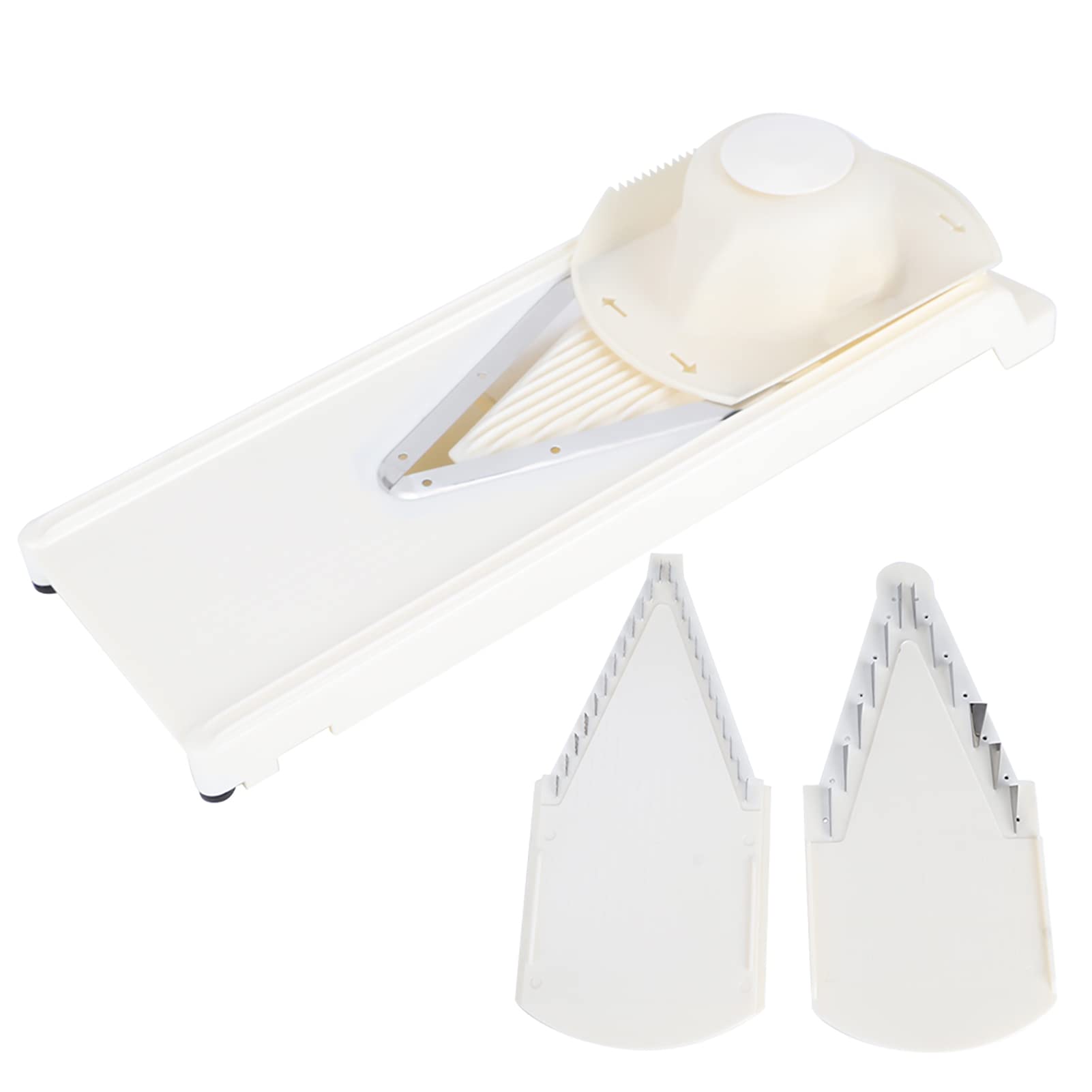 Emoshayoga Multifunctional Grater, 420 Stainless Steel Blade Vegetable Slicer V Shape Stable with Hand Protector for Kitchen for Vegetables for Slicing