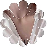 Yheakne Boho Pearl Choker Necklace Floating Pearl Station Necklace Silver Pearl Beaded Necklace Pearl Bridal Necklace Chain Jewelry for Women (Silver)